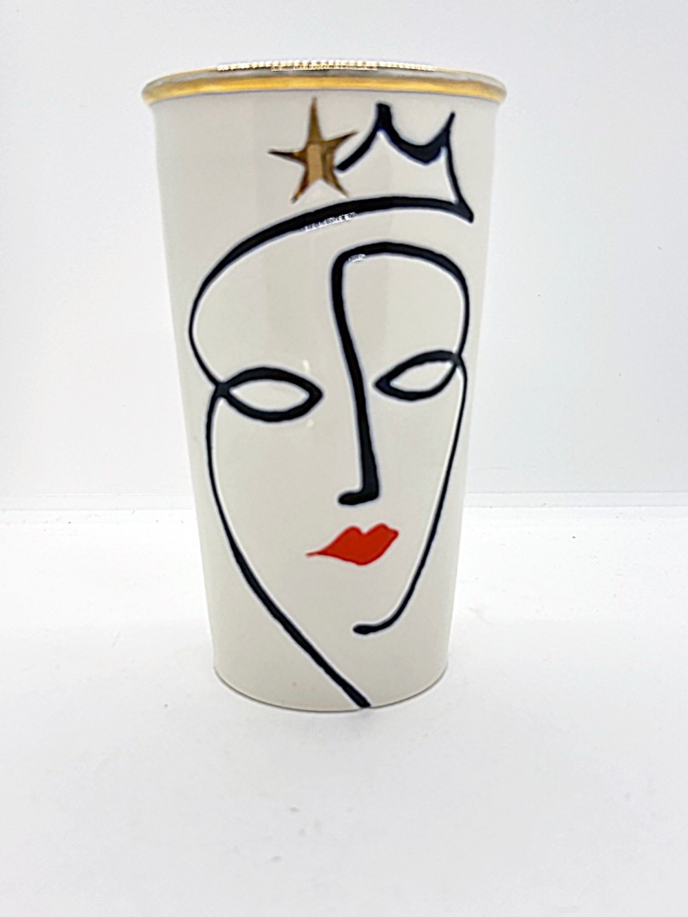 Starbucks 2015 Anniversary Siren Face Ceramic Travel Mug with Lid